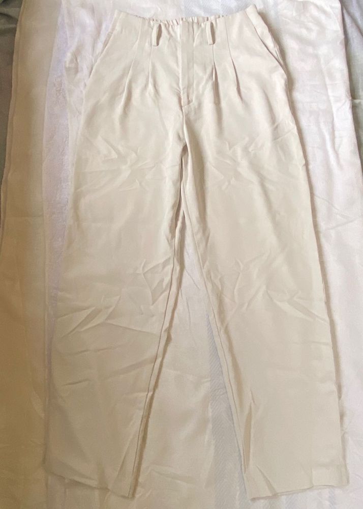 Beige Wide Leg Pants