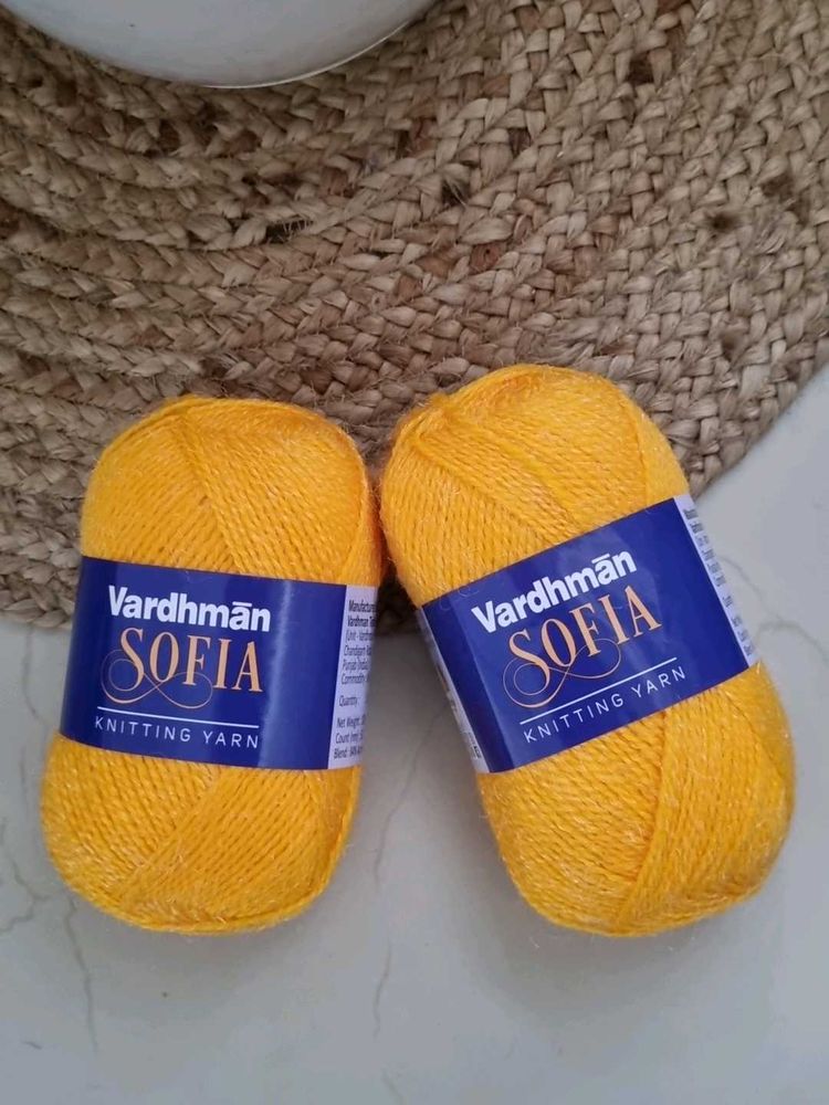 Set Of 2 Vardhman Knitting Yarn Mustard