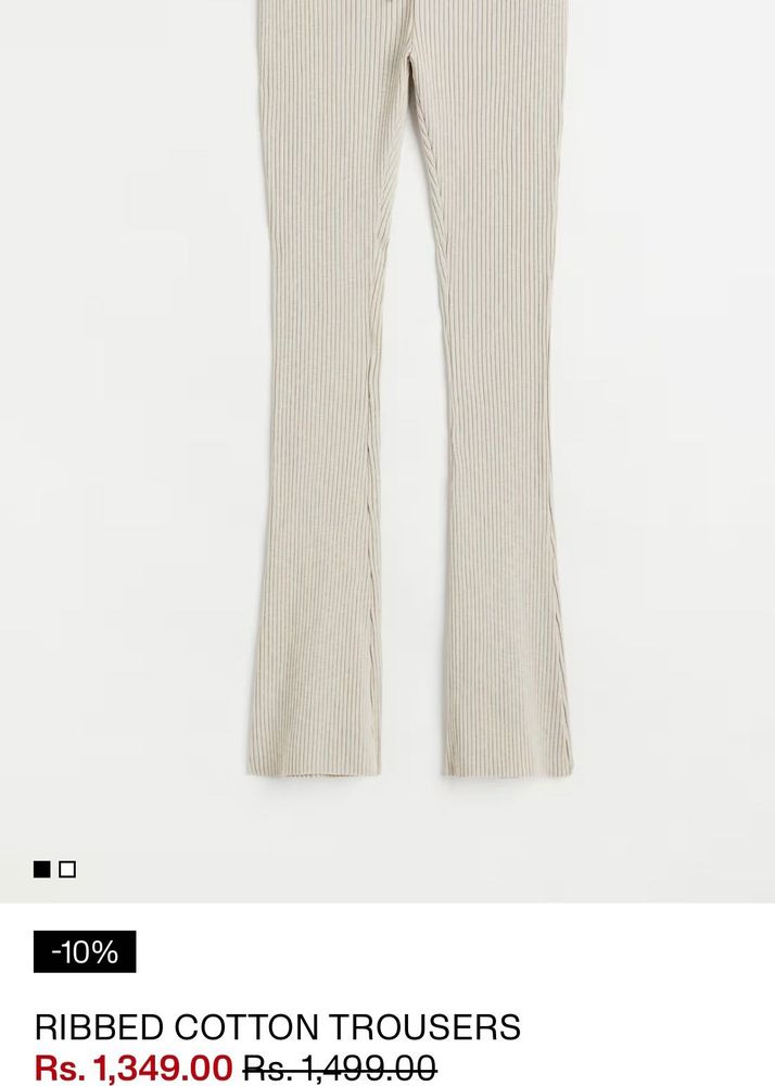 H&amp;m Ribbed Cotton Trousers