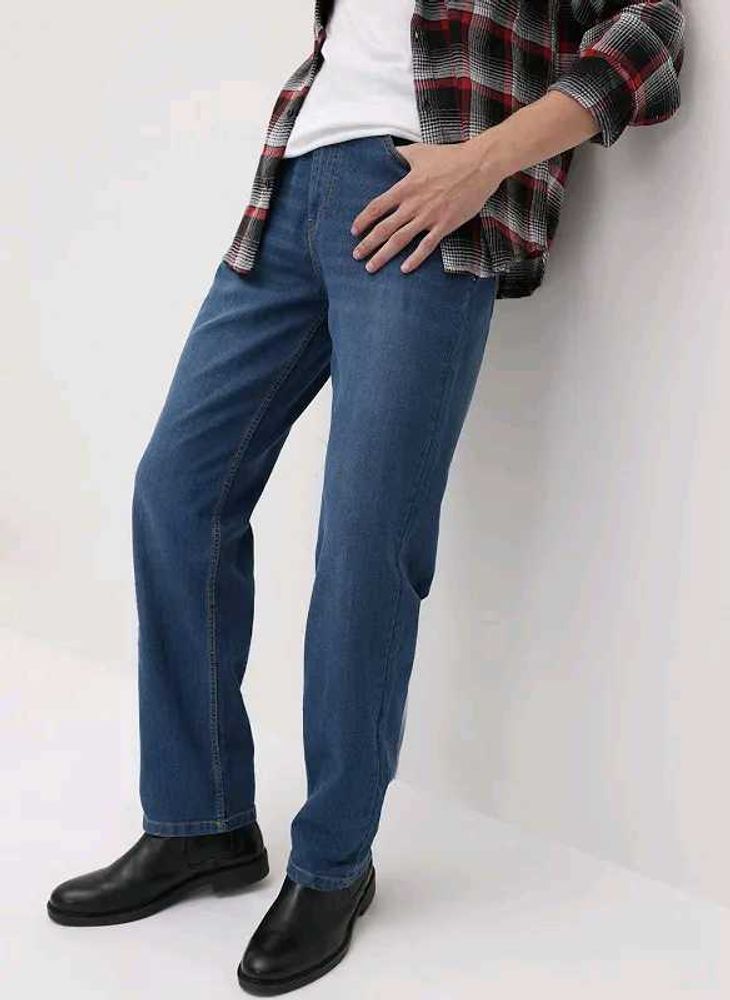 Streetwear cool denim straight fit jeans