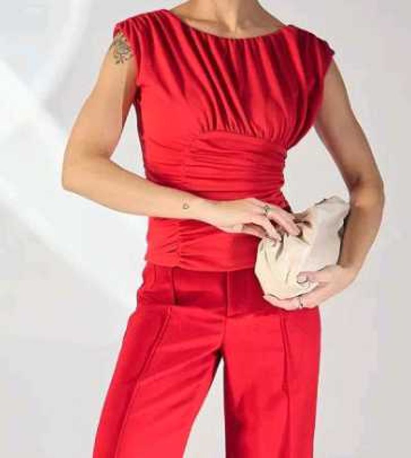 Red Backless Top