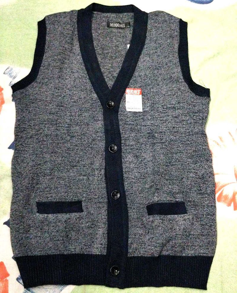 Grey Knit Sweater Vest