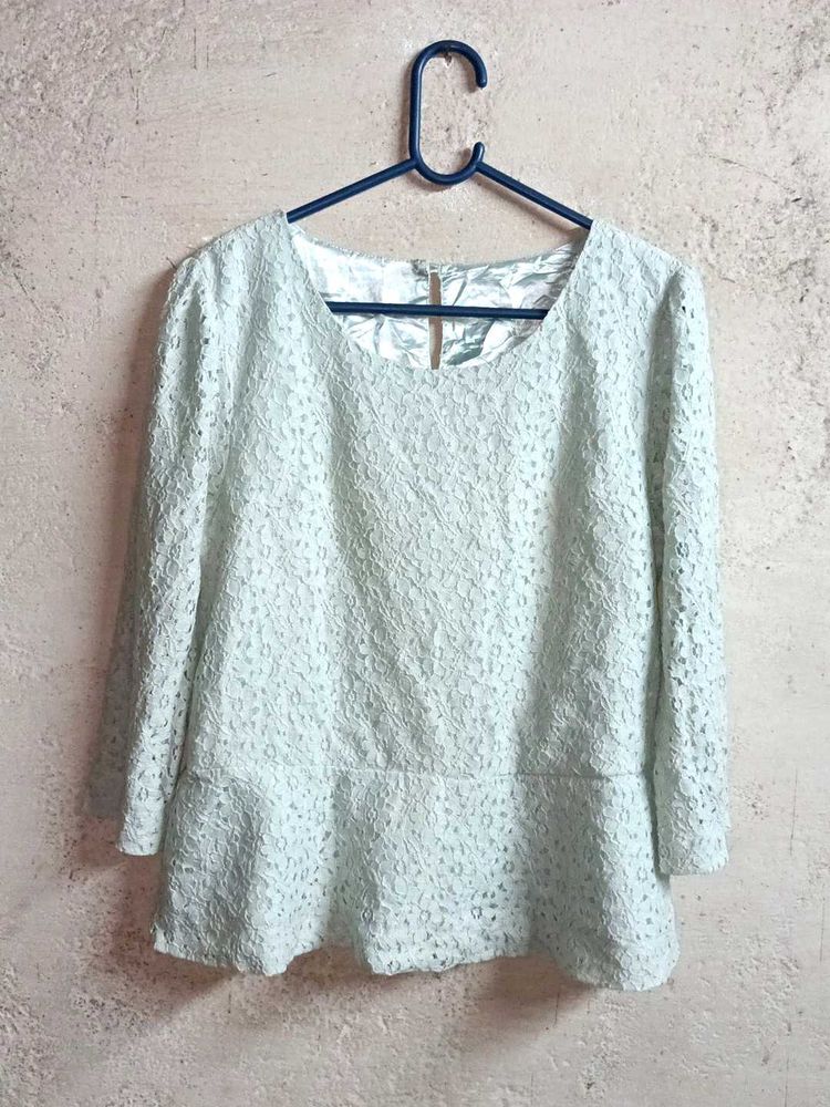 Women&#39;s Fashion Lace Peplum Top Blouson