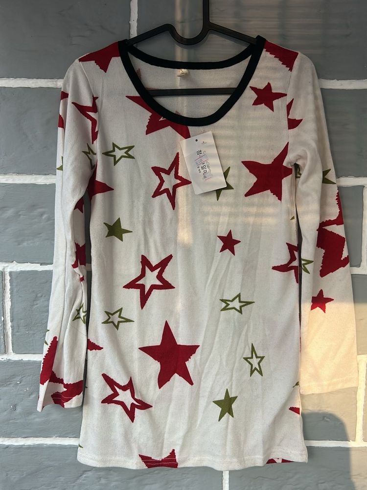 Star Pattern Long Sleeve Top