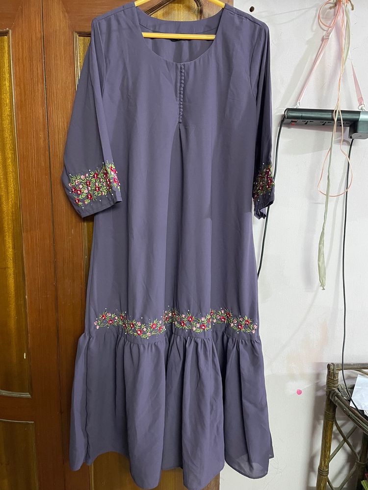 Mauve Goergette A Line Dress