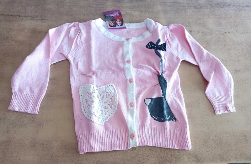 Cute Pink Girls' Cardigan