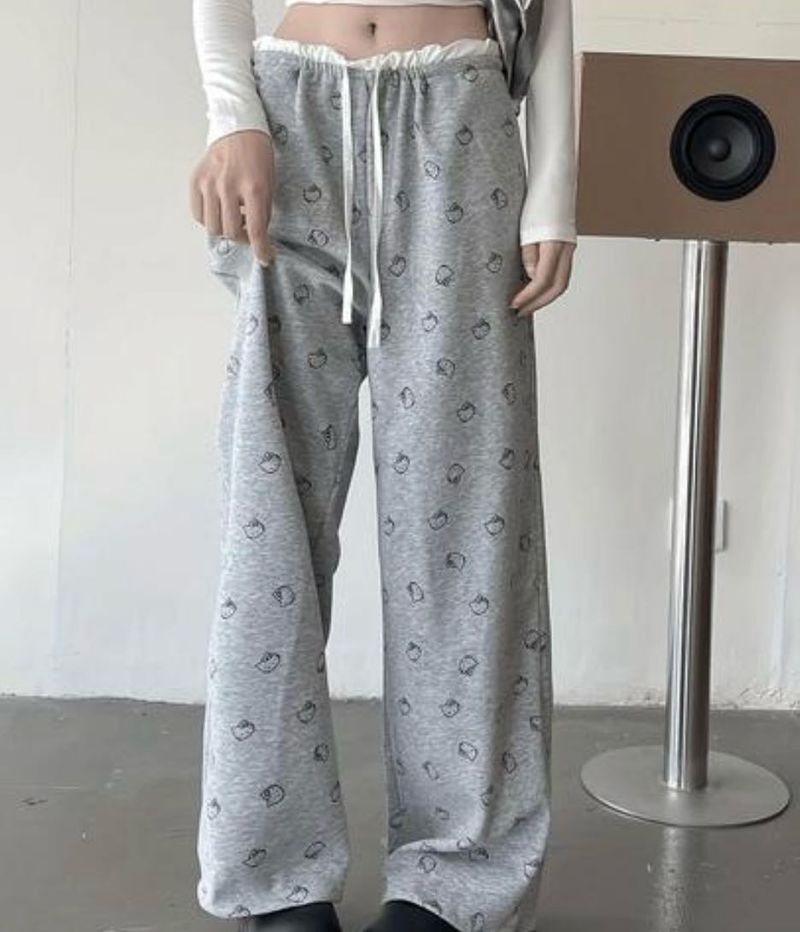 Comfy Gray Patterned Lounge Pants