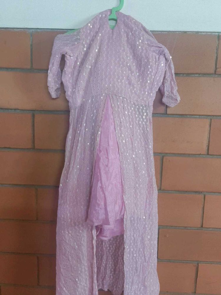 Lavender Sequin Ethnic Gown