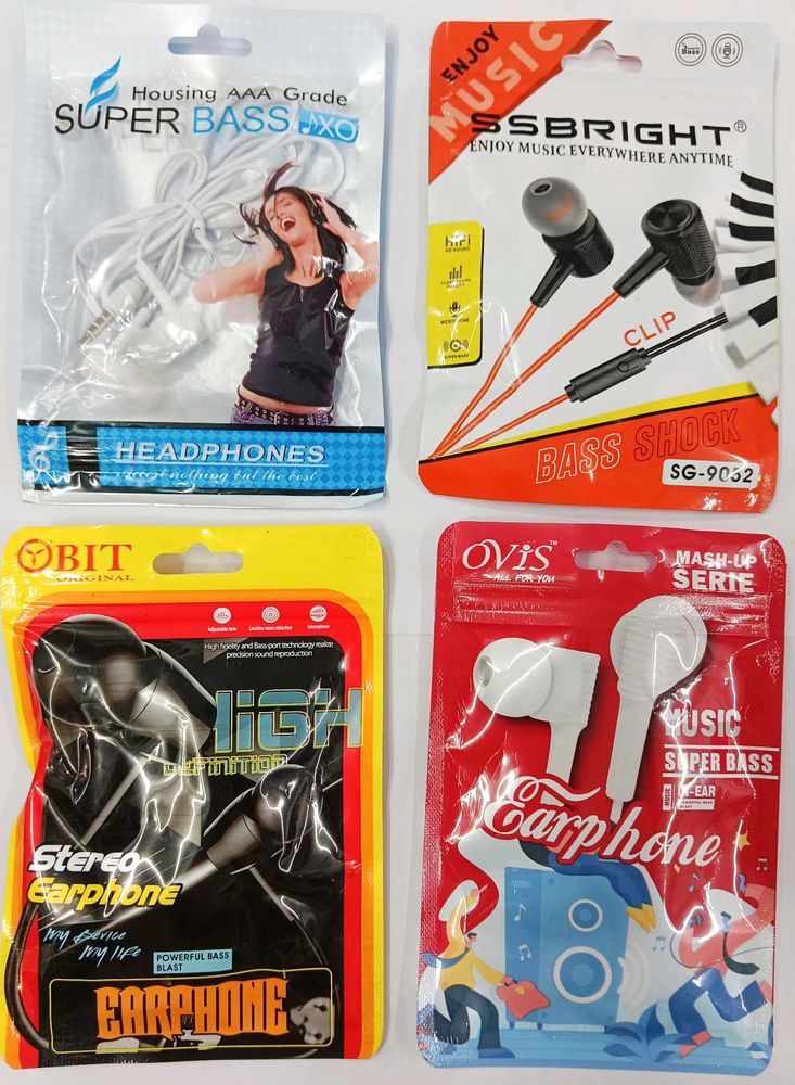 Wired Headphones/Earphones (Pack Of 4)