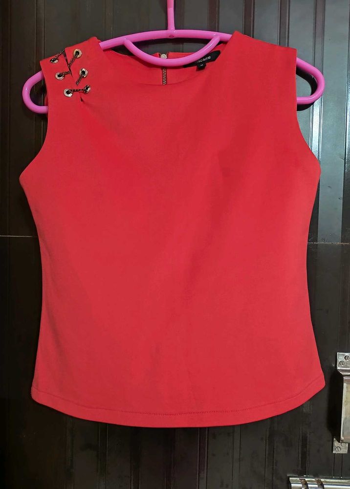 Coral Sleeveless Top