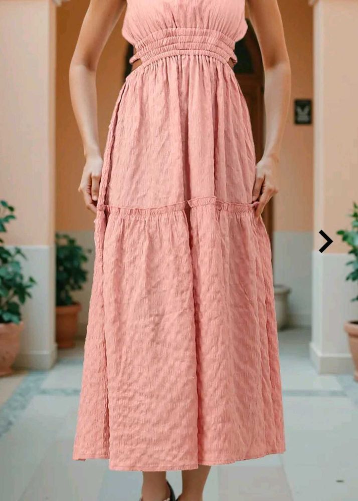 Elegant Pink Midi Dress