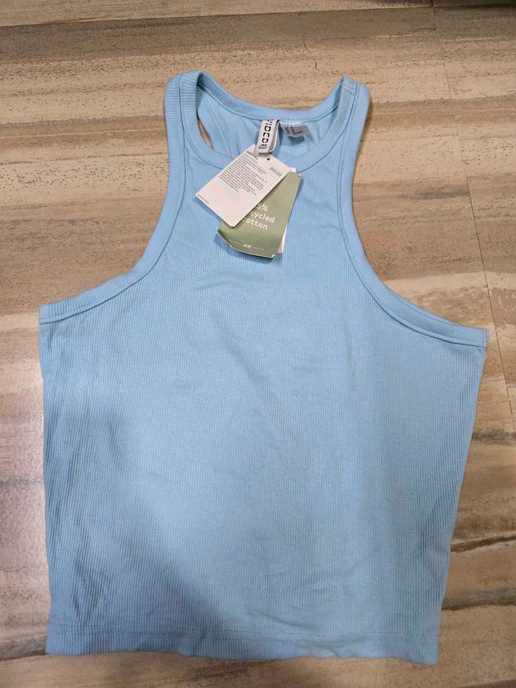 H&amp;M Blue Ribbed Tank Top - New!