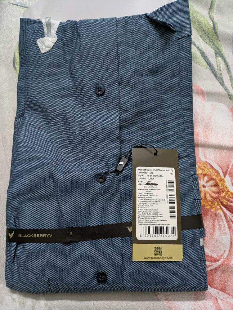 Formal Full Sleeves Blue Shirt Size 39