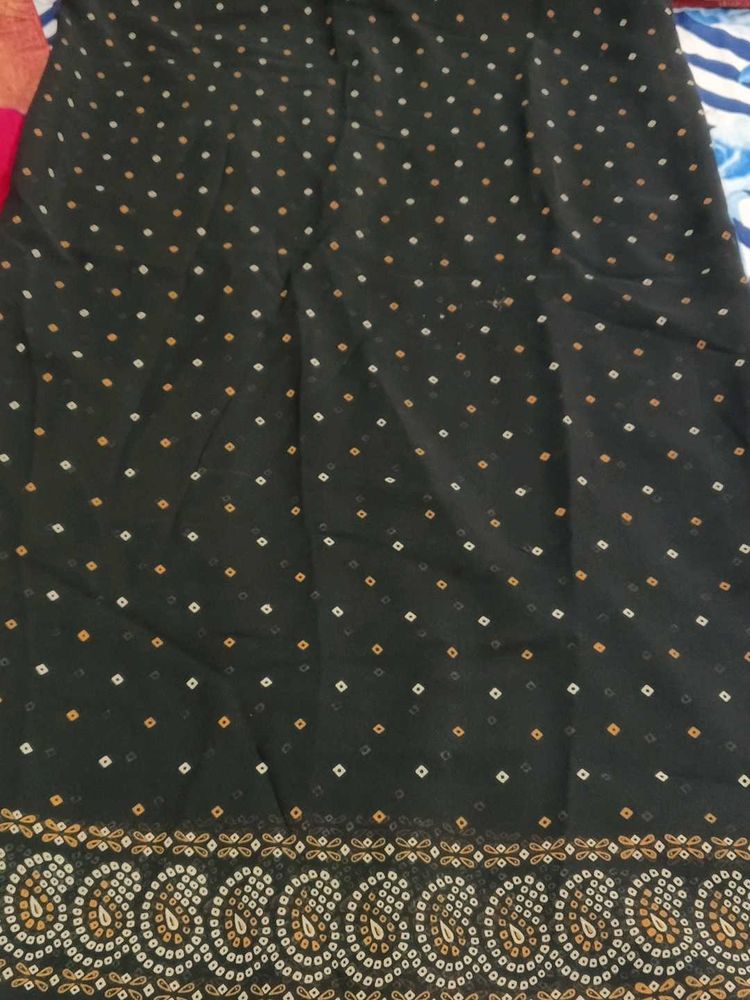 Black Bandhani Saree