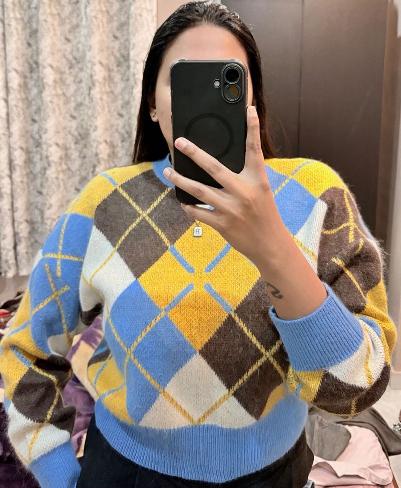 Argyle Knit Sweater