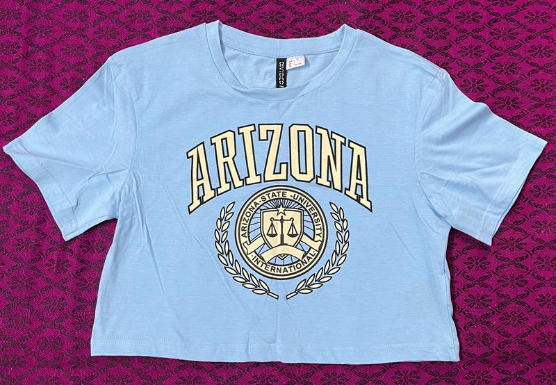 light blue crop top small