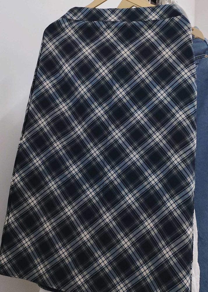 Korean Blue Mermaid Print Long Skirt ON SALE