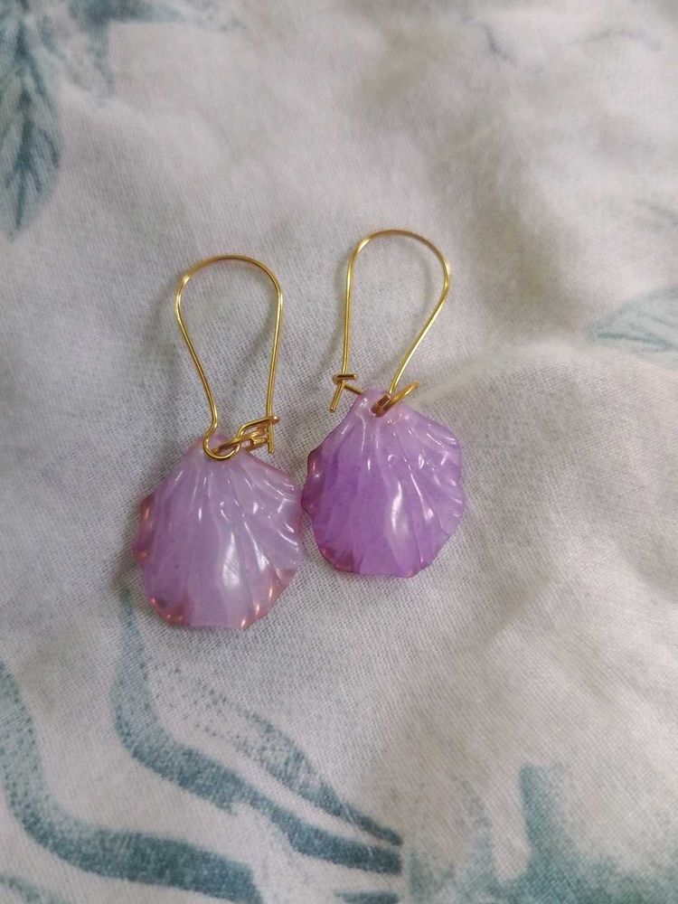 Purple Shell Earrings