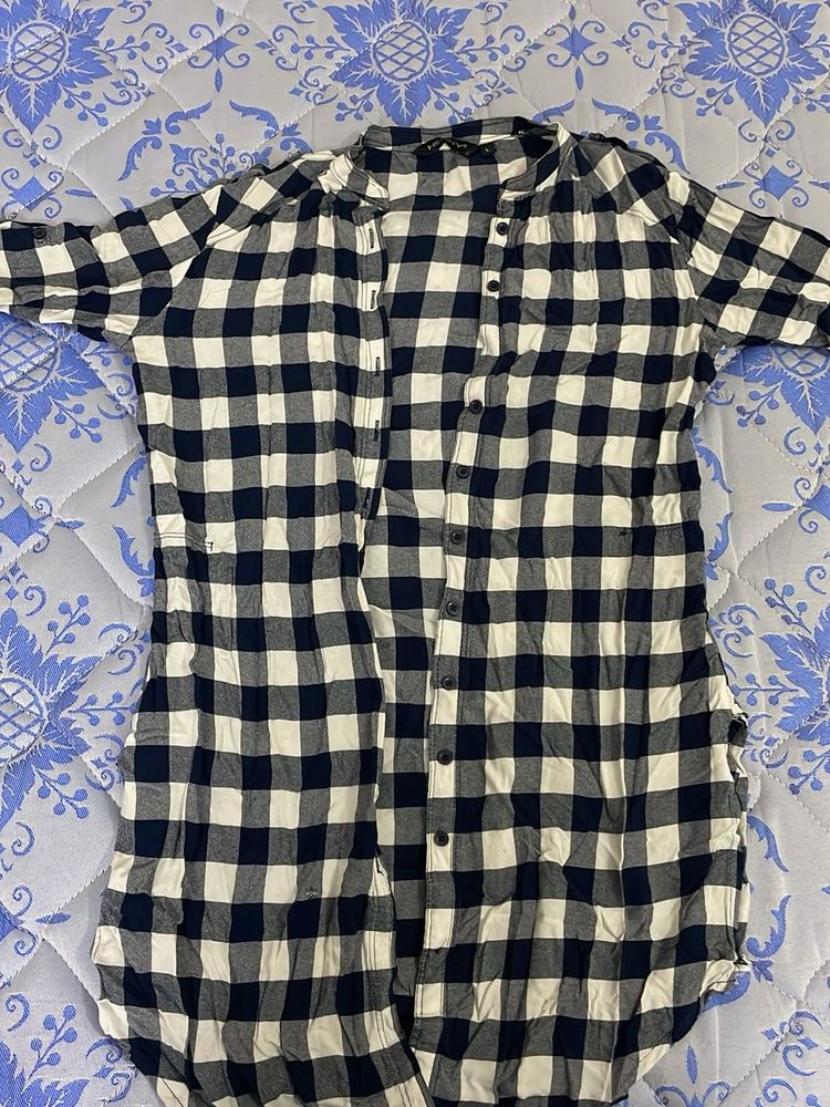 Checked Shirt Top