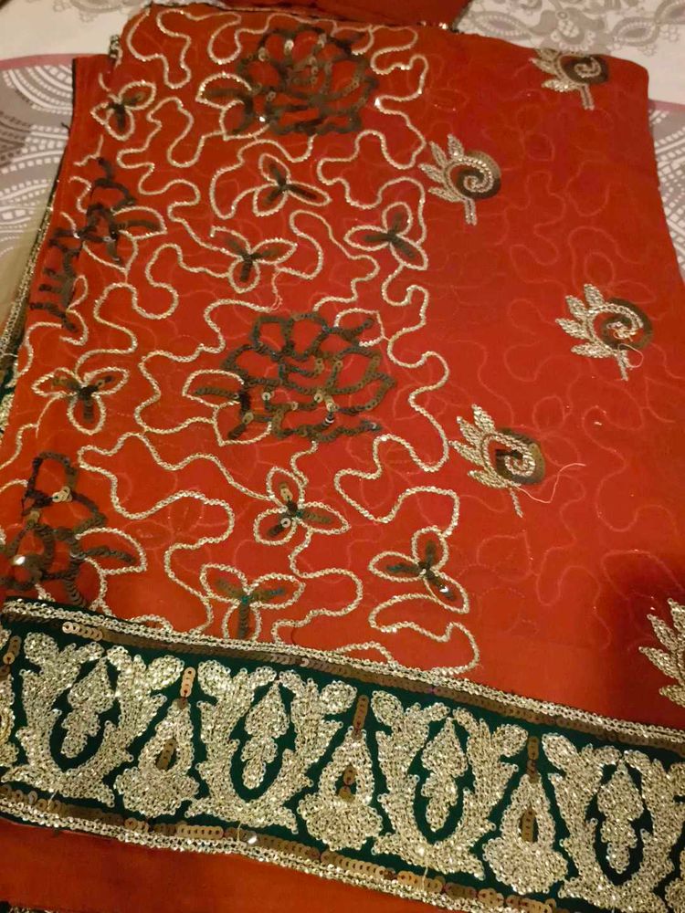 Elegant Red Saree