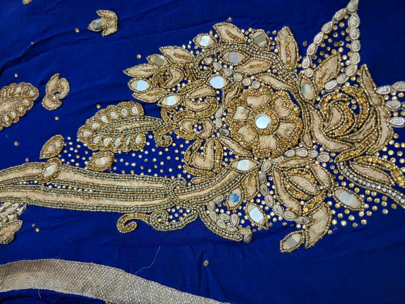 Pretty Royal Blue Kundan  Diamond Kurti