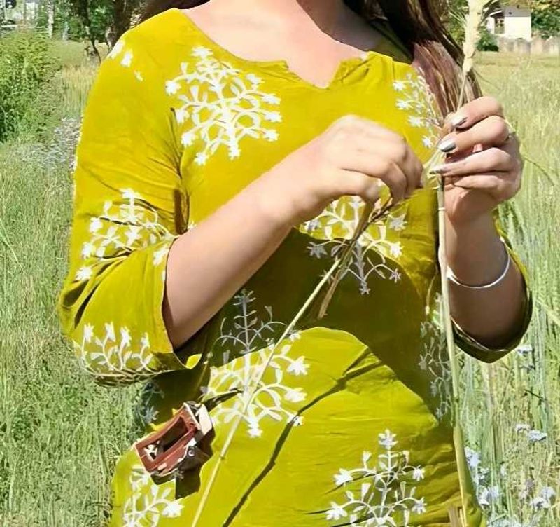 Lime GREEN Short Kurti For Girls