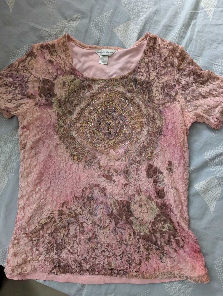 Pink Patterned Top