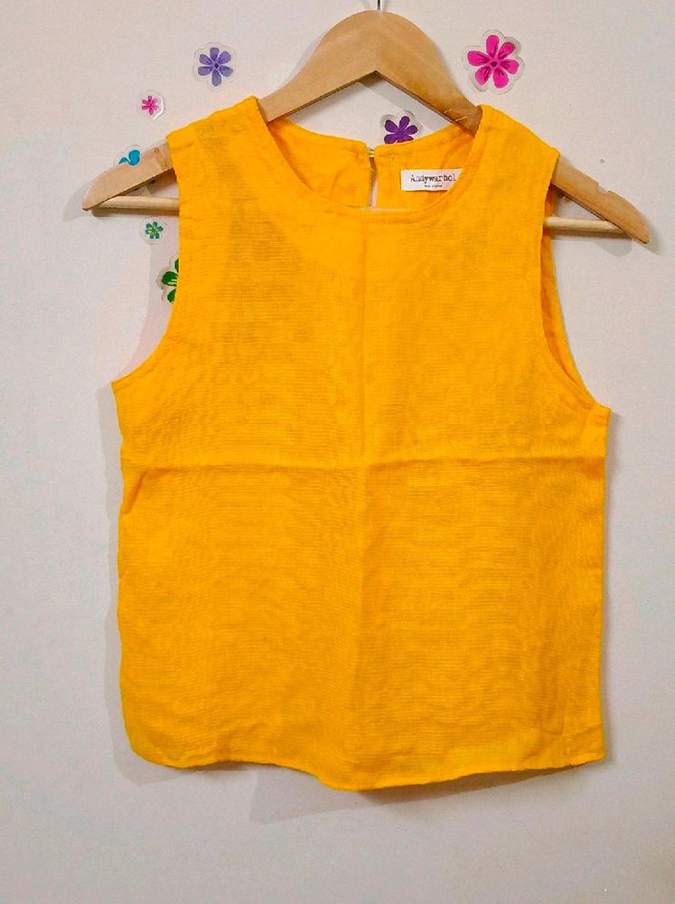 KOREAN yellow Khadi Top