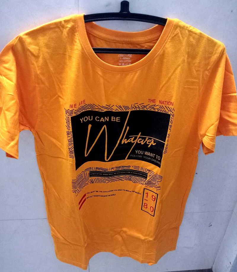Orange Graphic Print T-Shirt