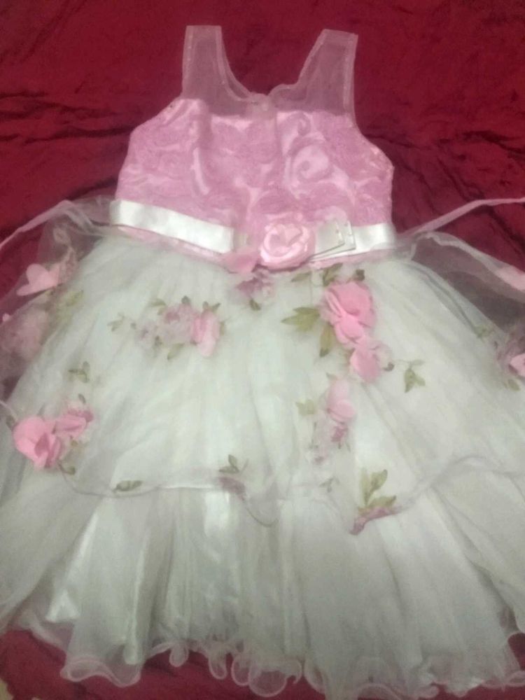 rose Floral Tulle Party Dress
