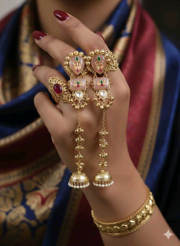 Elegant Gold-Tone Jhumka Earrings