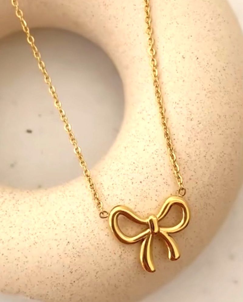 Gold Bow Necklace for Girl’s