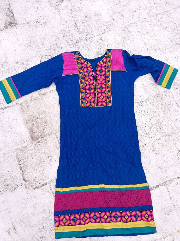 Ethnic Blue &amp; Pink Kurta