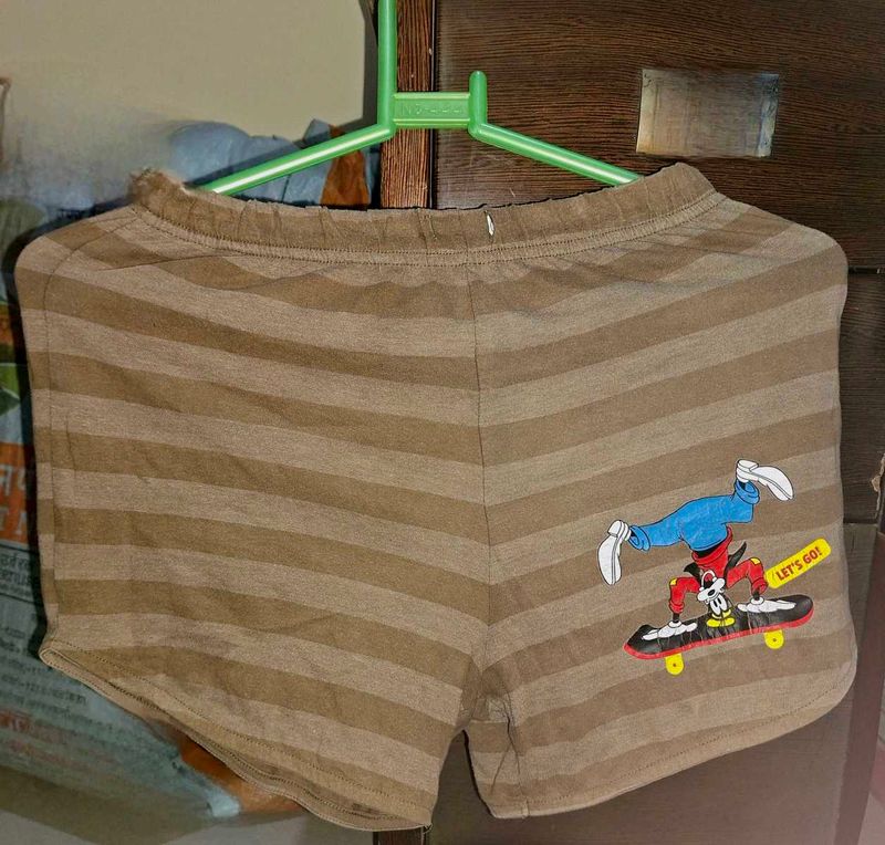Cartoon Striped Shorts