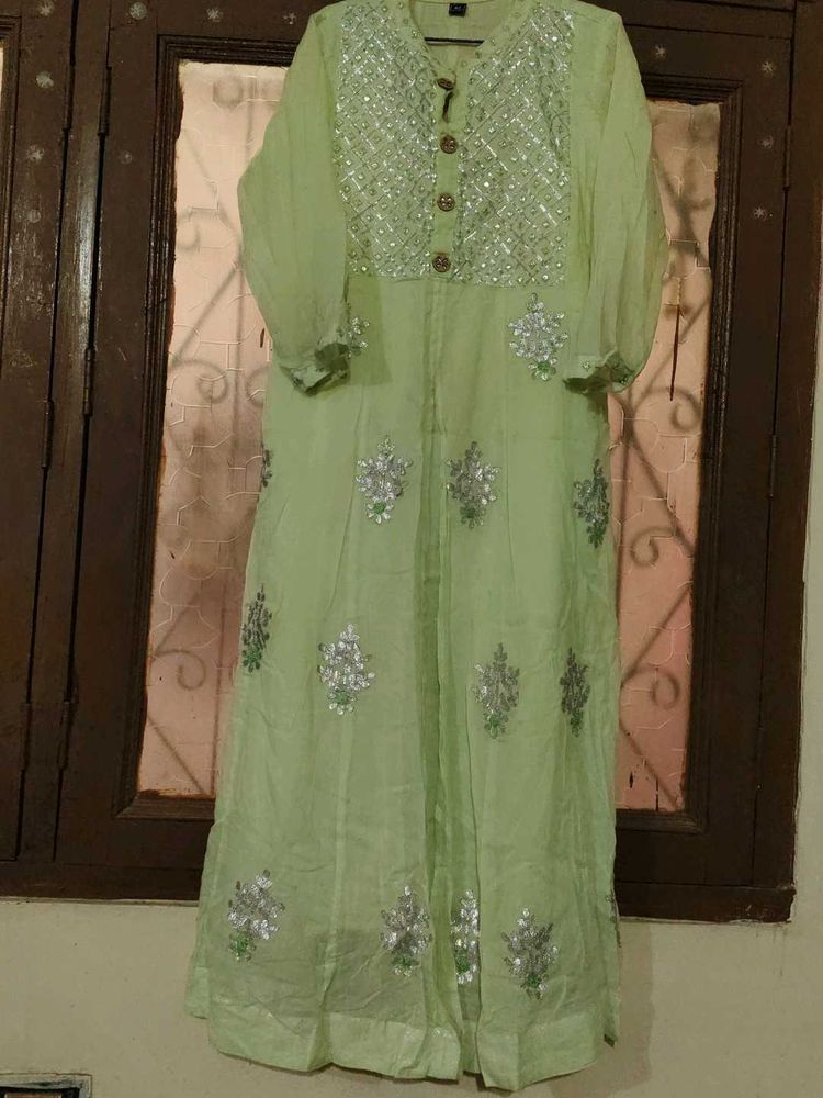 Elegant Light Green gotta patti Kurta