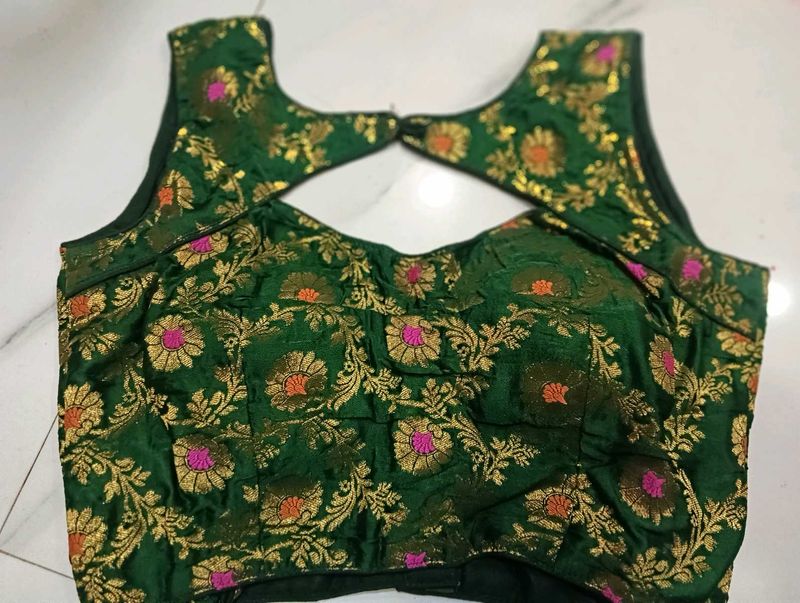 Green Floral Blouse
