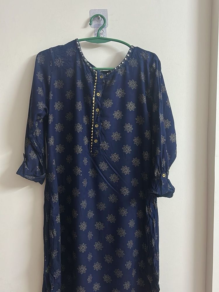 Elegant Blue Printed Kurta