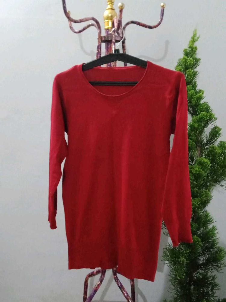 Red Long Sleeve Top
