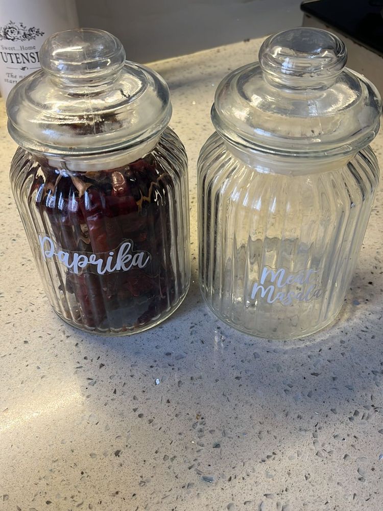 set of glass containers