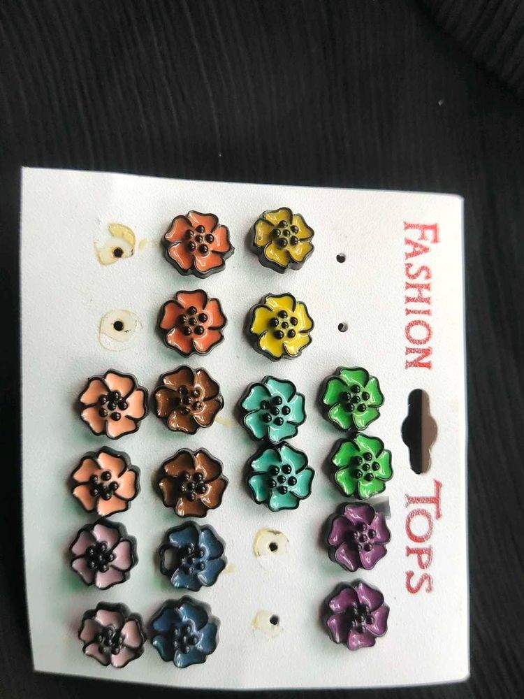 Flower Stud Earrings Set