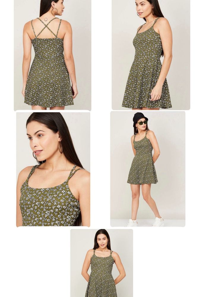 Ginger By Lifestyle Green Floral Printed Mini 👗