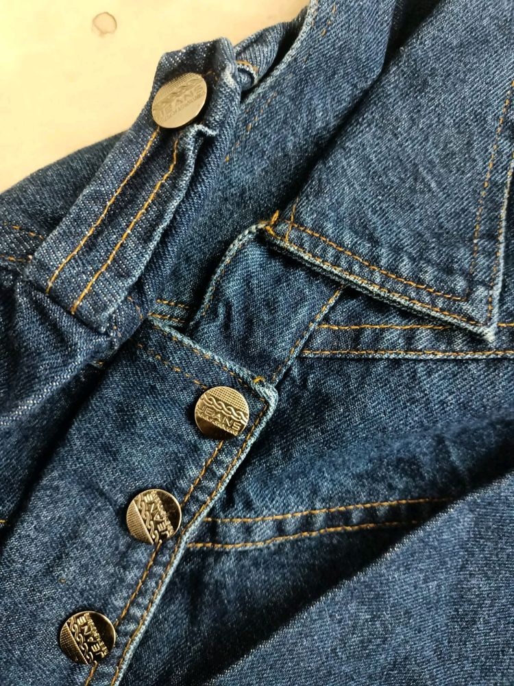 Blue Denim Crop Jacket