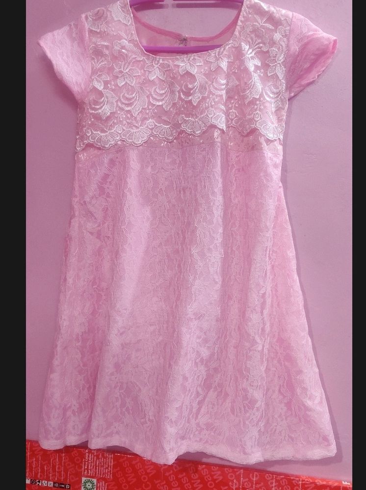 Pink Lace Work Top