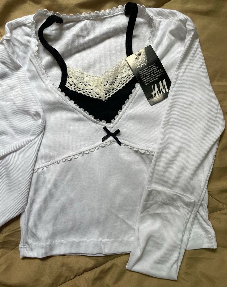 Lace Trim Bow Tie Crop Top