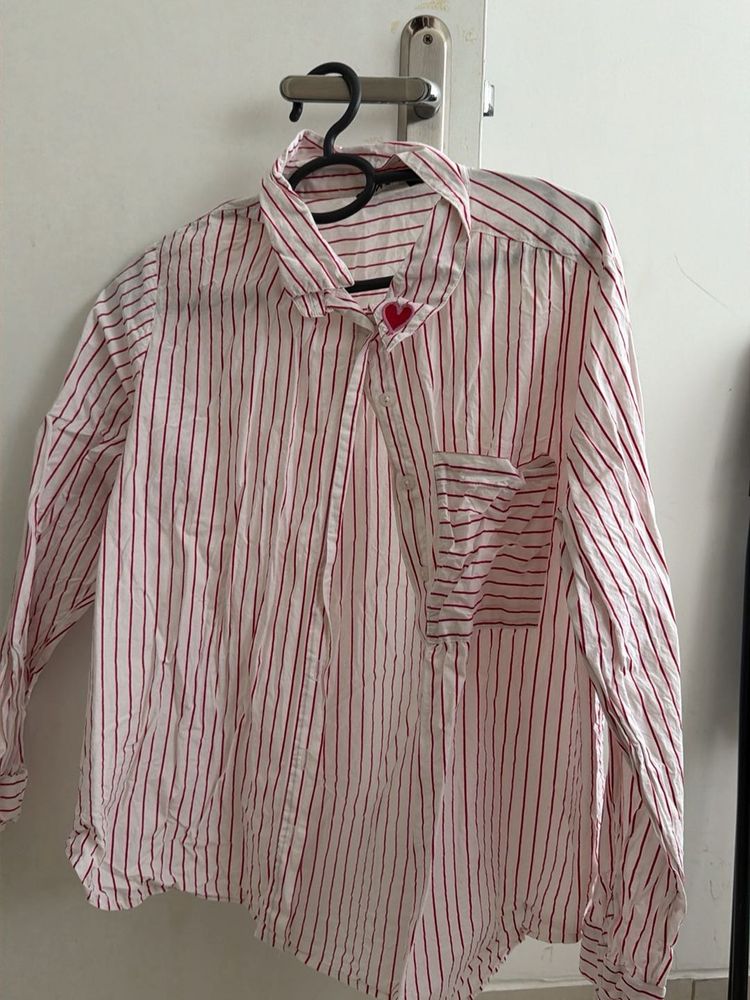 Striped Button-Up Shirt