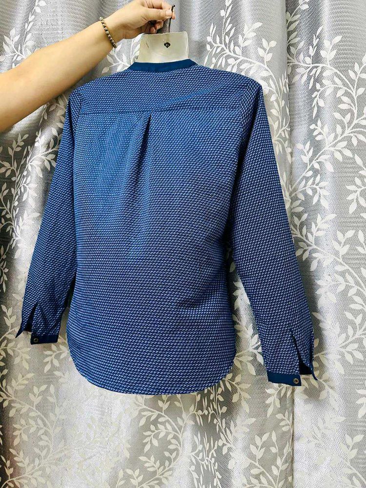 Blue Long Sleeve Top Branded