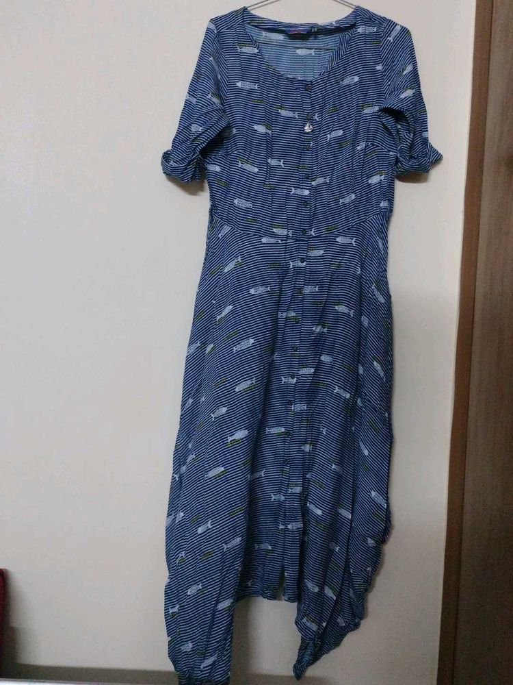 Grey Fish Print Dress
