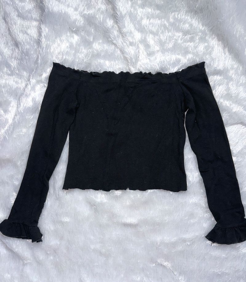 Off Shoulder Full Sleeves Top