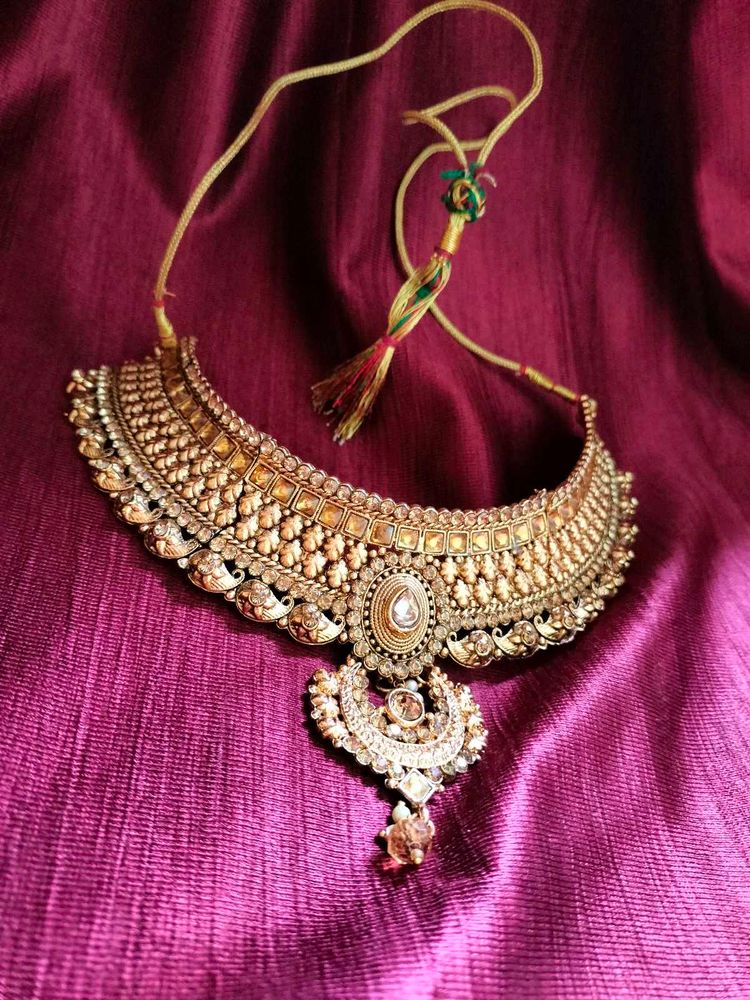 Gold-tone Indian Choker Necklace