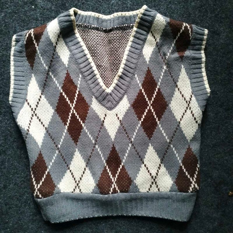 Argyle Knit Sweater Vest